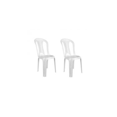 Imagem de Kit Com 2 Cadeira Plástico Bistro Bela Vista Branca - Mor