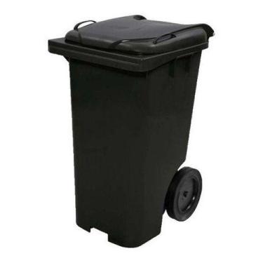 Imagem de Lixeira Grande Contentor De Lixo Com Rodas 240 Litros Vm - JSN, Azul