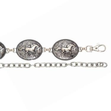 Imagem de Cinto Corrente Prata Tendencia Western Country Cavalo Metal, Prata, 11