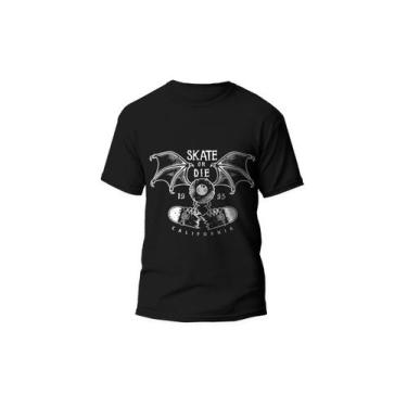 Imagem de Camiseta 100% Algodão Gola Canoa Estampa Skate Morcego - PRESENTE-BRIN