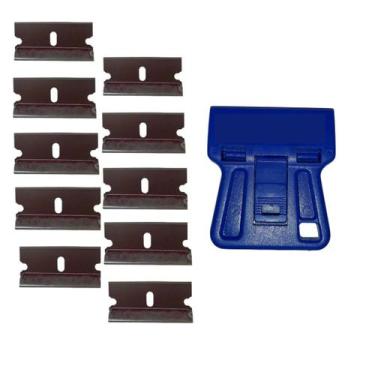 Imagem de Estilete Mini Raspador Ratinho Tira Cola De Vidro C/10 Laminas - JOKER