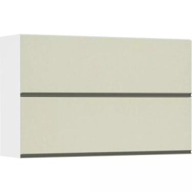 Imagem de Armário Perola Basculante Duplo 120 cm 2 Portas Luciane, Branco Polar/