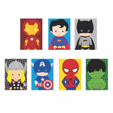 Imagem de Quadro Decorativo Marvel Unidades 7 Peças 30x22cm - Quadros Mais, Made