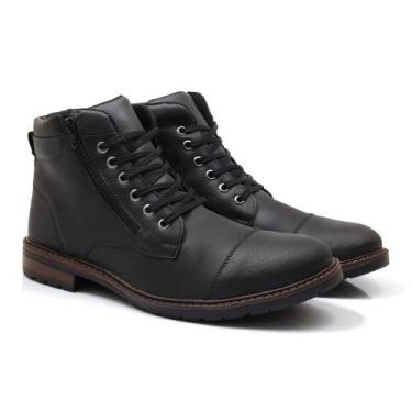 Imagem de Bota Coturno Masculina Com Zíper Barata Confortavel  Leve Macia Top 21