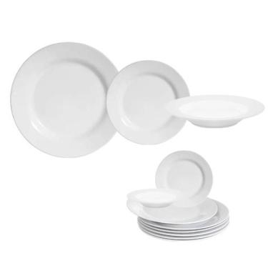 Imagem de Kit Jantar Completo Prato Raso E Fundo Melamina 18 Pçs - Sakes