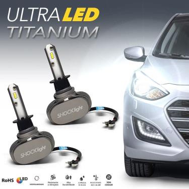 Imagem de Par Lâmpadas H1 Farol Milha Fiat Strada Ultra Led Titanium 10000 Lumens Forte Branco Ef...