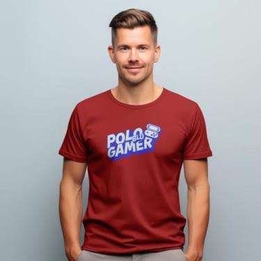 Imagem de Camiseta Masculina Polo Blu Game Malha em Algodão do P ao G1, Vermelho