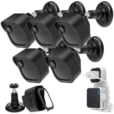 Imagem de ULIOLI Blink, suporte para câmera externa, pacote com 5 - caixa protetora e suporte ajustável de 360 graus com módulo de sincronização Blink para câmera de vigilância Blink Outdoor 4ª geração