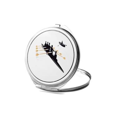 Imagem de SpreadPassion Espelho compacto de barco a remo, presente de barco a remo, espelho fotográfico de barco a remo, espelho de maquiagem de viagem pequeno espelho portátil, espelho de bolso portátil, ideia