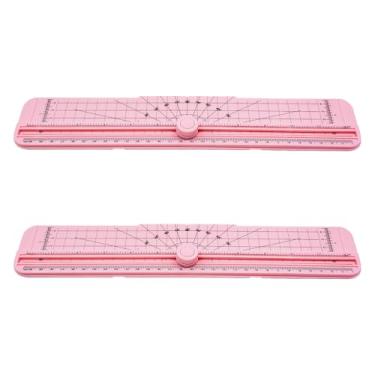 Imagem de Cortador de papel com 2 peças, cortador de papel portátil de 30,5 cm, guilhotina de corte reto, cortador de papelão para papel, foto, vinil, etiqueta, cupom, papel artesanal (rosa)