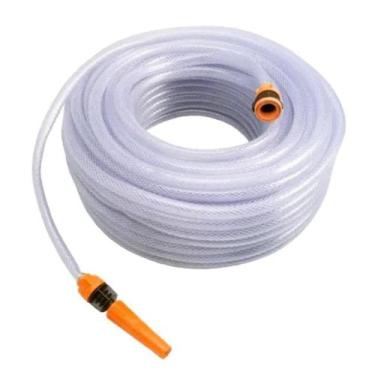 Imagem de Mangueira Jardim Trançada 25 Metros PVC Hiflex Transparente - Cikala