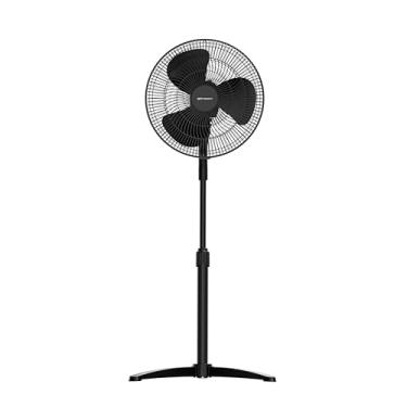 Imagem de Emerson FAO1605 Ventilador de pedestal oscilante portátil de 85,5 graus, 3 configurações de velocidade com inclinação ajustável e altura ajustável de 94 a 124 cm, preto