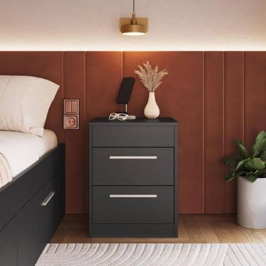 Imagem de Mesa de Cabeceira com Compartimento Oculto Lock Grafite