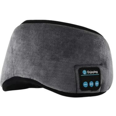 Imagem de Máscara de Dormir Bluetooth com Fones de Ouvido Integrados - Tapa Olho para Sono Tranquilo e Relaxante sem Fios (Cinza)