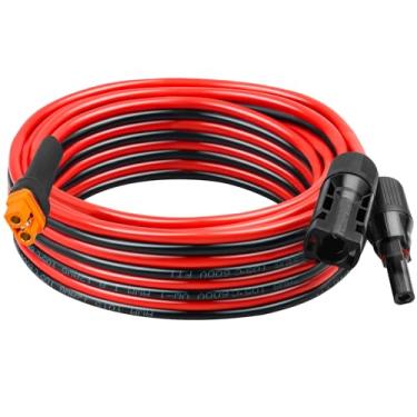 Imagem de XRDS -RF Cabo de extensão solar 12AWG para XT60i de 6 m - cobre estanhado, fio fêmea XT60i resistente para painel solar, bateria e estação de energia, baixa resistência