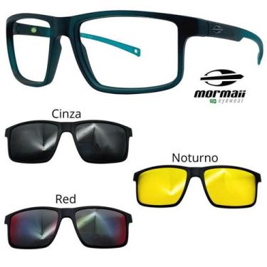 Imagem de Oculos Mormaii Swap 5 6127 K04 Verde Fosco Com 3 Clipons, Cinza, Red, 
