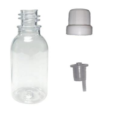 Imagem de Frasco Pet Cristal Com Gotejador 30ml  300 unds Tampa Branca - RC MINA