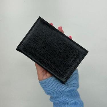 Imagem de Porta-cartão recuo em couro legitimo c.5006, Preto