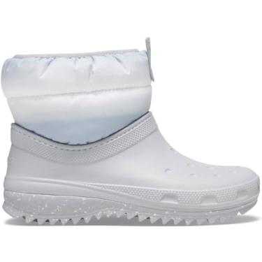 Imagem de Crocs Bota feminina clássica Neo Puff Shorty W Snow, Cinza claro e branco, 35