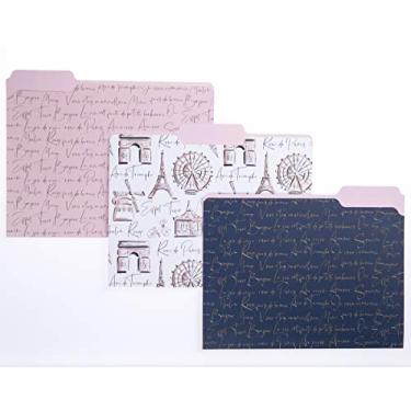 Imagem de Graphique Parisian Traditional File Folder Set – Cada pasta mede 29,8 cm x 24,1 cm, o conjunto inclui 9 pastas com 3 , cartolina durável com três pontos' (FIF055)