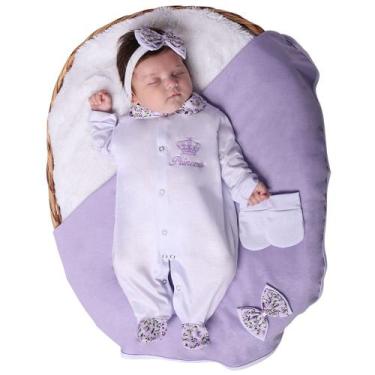 Imagem de Saída de Maternidade Menina Linda Princesa Branco 04 Peças - Vitor Enx