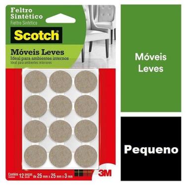Imagem de Feltro Moveis Leves Redondo Marrom Pequeno 12 UND - 3M