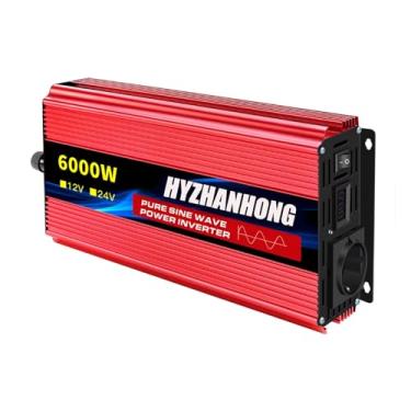 Imagem de 24v to 110v,Inversor de onda senoidal pura DC 12V/24V para AC 110V 220V 50Hz 6000W Power Inverter para RV, caminhão, solar, mini-carro ao ar livre fonte de alimentação