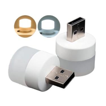 Imagem de Lâmpada USB Luz Led Redonda Portátil Iluminação Leitura (Branco Quente)