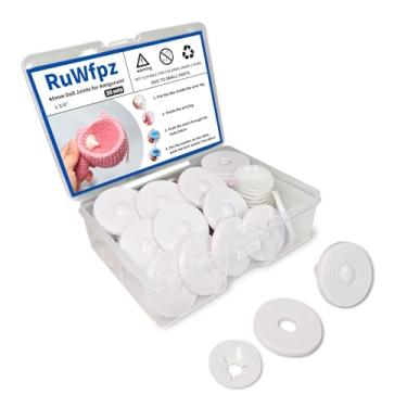 Imagem de RuWfpz Articulações De Boneca Para Amigurumi De Crochê 45 Mm - Conjunto Com 20 Articulações De Segurança De Brinquedo De Plástico Para Bichos De Pelúcia, Articulações Móveis Brancas Para Artesanato