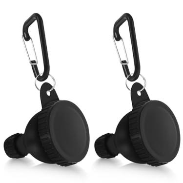 Imagem de Pacote com 2 recipientes portáteis de viagem de proteína em pó, funil de proteína em pó com mosquetão e tampas reforçadas, recipiente de garrafa de água para misturas de pós, funis de pré-treino