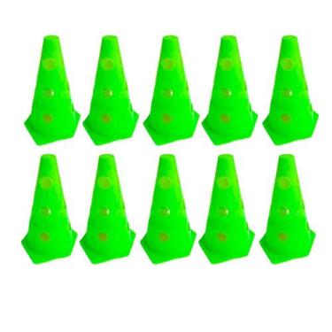 Imagem de Z10x Mini Cone Sinalização Esportivo 23cm Agilidade Furado VERDE - 365