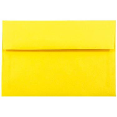 Imagem de JAM PAPER Envelopes de convite coloridos A10 - 152,4 x 241,3 mm (6" x 9 1/2") - Amarelo reciclado - 50/pacote