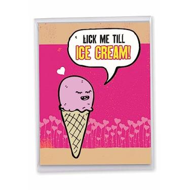 Imagem de J2219VDG Cartão de Dia dos Namorados Jumbo Engraçado: Sorvete - Com Envelope (versão Extra Grande: 21 cm x 28 cm)