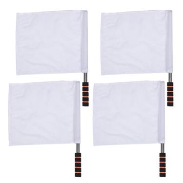 Imagem de GANAZONO 4 peças de bandeiras vermelhas portáteis - Conjunto de bandeiras de árbitro de futebol e vôlei de treinamento - branco