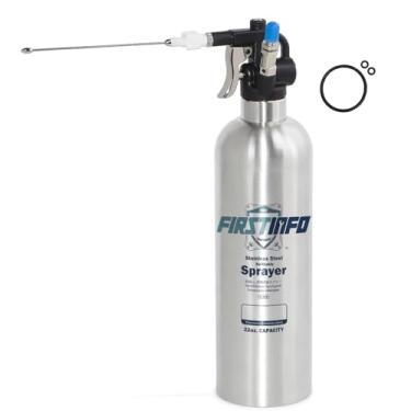 Imagem de FIRSTINFO A1636 Recipiente de aço inoxidável patenteado com pressão máxima de 110 psi/650 ml aerossol recarregável para spray de fluido/pulverizador pneumático de ar comprimido