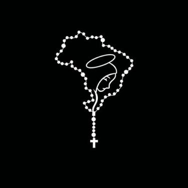 Imagem de 1 Adesivo Nossa Senhora Brasil 10 cm x 15 cm - Branco - Jhow Adesivos
