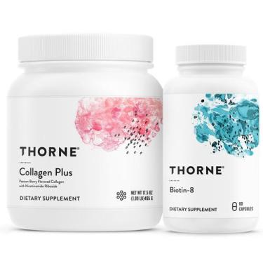 Imagem de Suplemento THORNE Collagen Plus e Biotina 8 para pele, cabelo e unhas