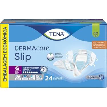 Imagem de Tena Slip Dermacare, Fralda Geriátrica para Incontinência Urinária, G - Embalagem Econômica 24 unidades