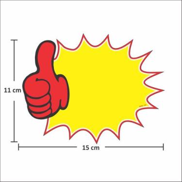 Imagem de Cartaz de Oferta Splash Joinha Vermelho Mini Papel Duplex 25 unidades 