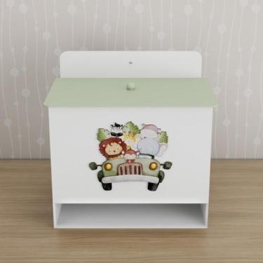 Imagem de Porta Fralda Kit Higiene MDF Quarto Infantil Safari Selva - Neném na N