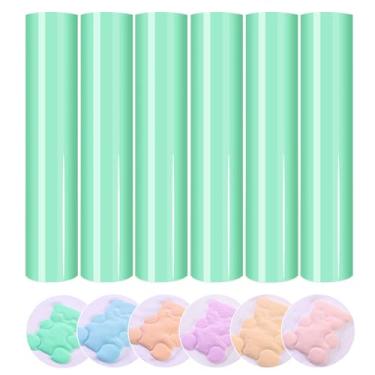 Imagem de HTVSTD Vinil Termocolante Verde Pastel - 30,5 Cm X 25,4 Cm, 6 Peças, Leve, Htv, Para Camisetas