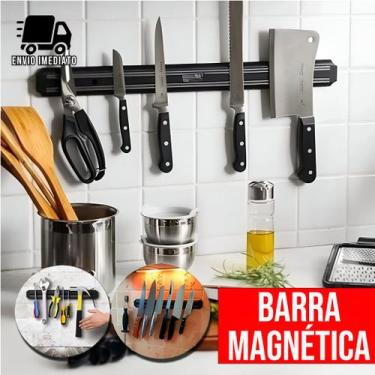 Imagem de Barra Magnética para Facas de Cozinha Imã Economia de Espaço e Estilo 