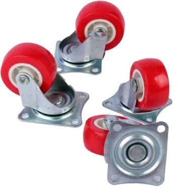 Imagem de 4 Rodas Rodizio Giratorio Bancada Carrinho Mesa Moveis 38mm - HM