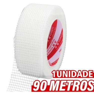 Imagem de Fita Telada Fibra de Vidro 90 Metros Autoadesiva Profissional Drywall 