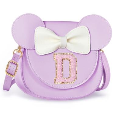 Imagem de Aganmi Linda bolsa tiracolo para meninas 2, 3, 4, 5, 6, 7, 8 anos, presente de aniversário, carteira infantil, Roxa, 7.1*6.7*3.1in (18*17*8cm), D