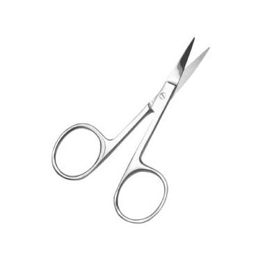 Imagem de Tesoura de Precisão em Aço Inox, Ponta Curva, 9cm x 4,5cm, para Unhas, Sobrancelhas e Pelos