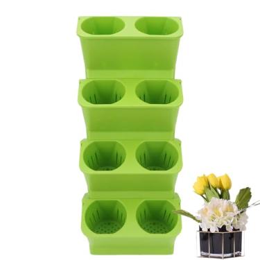 Imagem de Rrlihjgu Jardineira de Parede para Interior | Vasos de Flores de Parede 4 Peças - Suporte Vertical de Flores em Camadas Múltiplas para Decoração Doméstica para Pátio Sala de Estar Local de