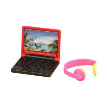 Imagem de 1/12 Escala Casa De Bonecas Escritório Computador Brinquedo Portátil M