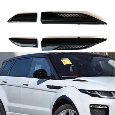 Imagem de Kit de carroceria de queixo com acabamento de saída de ar lateral e saída de ar para ventilação de admissão de ar para acessórios de carro Evoque 2012-2018 (preto puro traseiro direito)