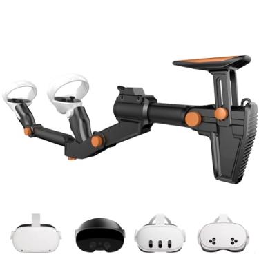Imagem de VR Gunstock for Meta Quest 2 Quest 3 Quest 3S Quest Pro – Adjustable FPS Gaming Controller Accessories with Quick Magnetic Attachment Cheek Pad for Immersive VR Gameplay (Black)